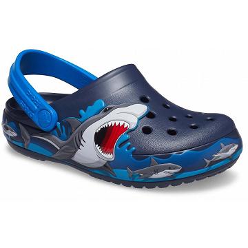 Crocs Fun Lab Shark Lights Klumpa Fiú Sötétkék | HU 1354WNBY